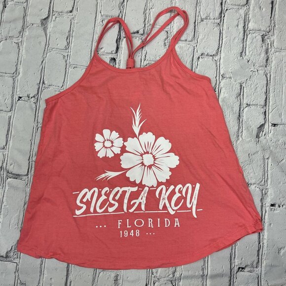 Southern Spirit Tops - Southern Spirit Coral Siesta Key Tank Top Racerback Size XS